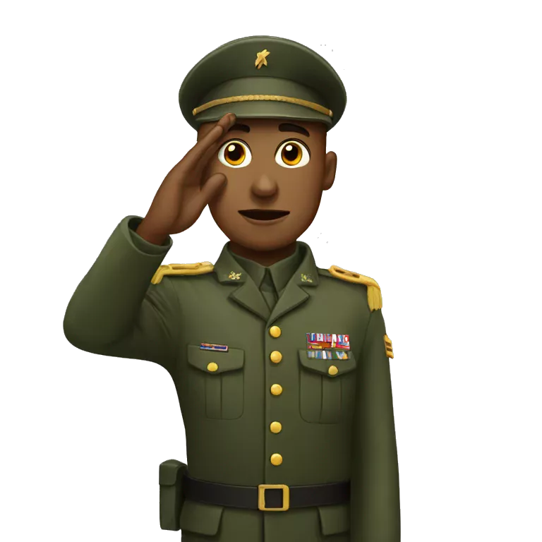 Saluting soldier
