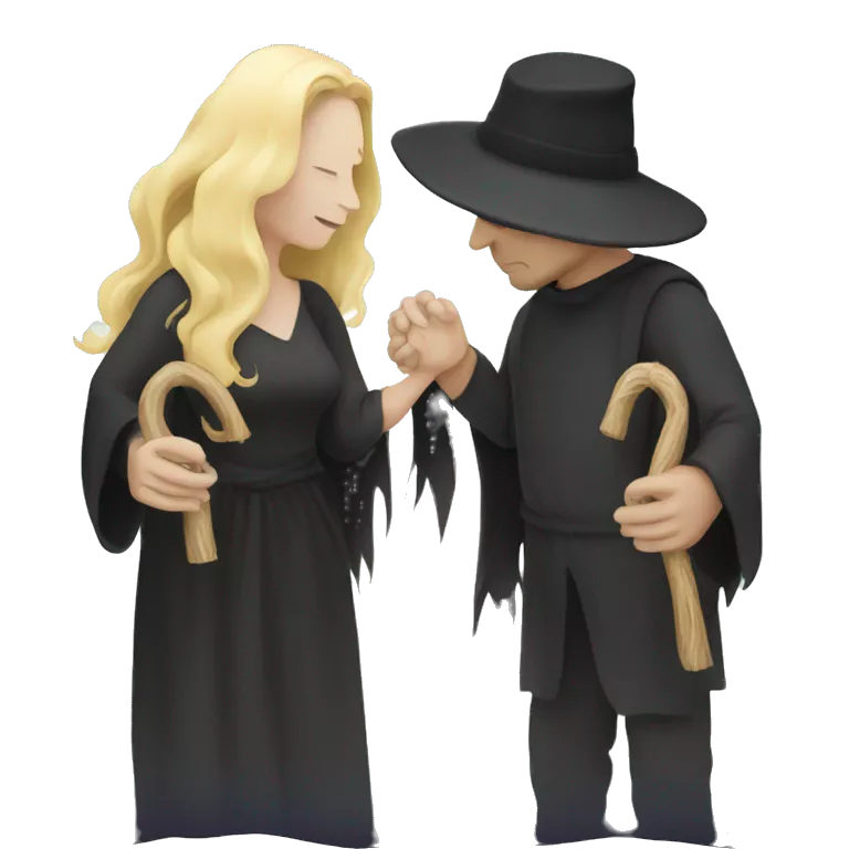 Witchy man and woman hand fasting