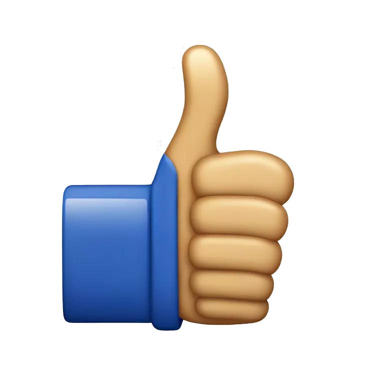 create a thumb up emoji like 👍 with blue color like old facebook like button