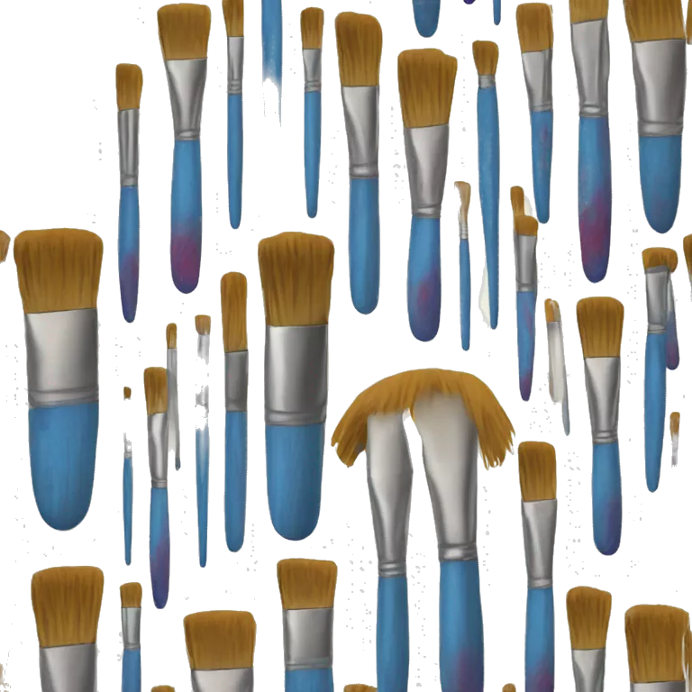 The paint brushes are stained with paint