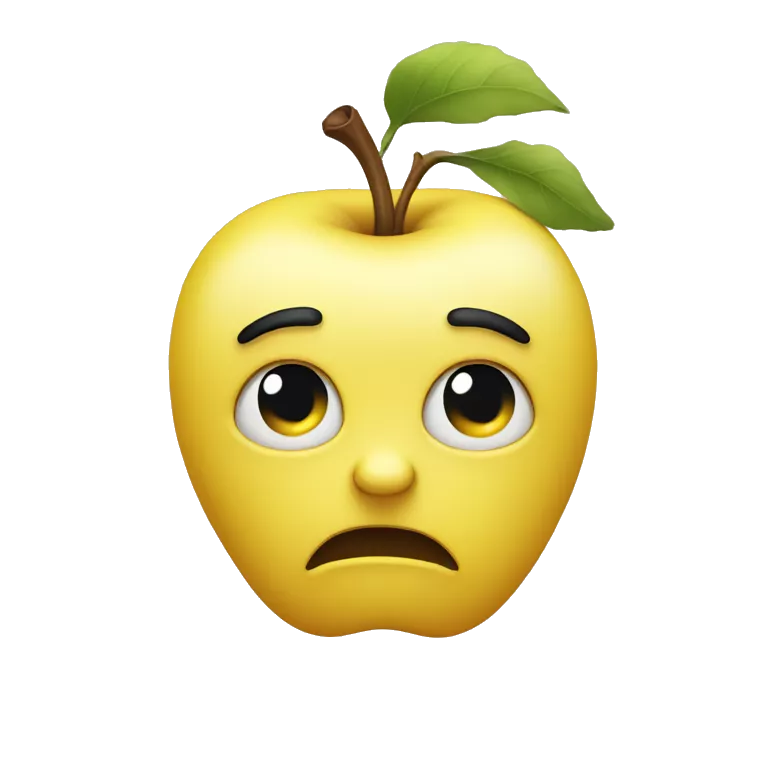 Small yellow Apple style emoji which is suffering visibly