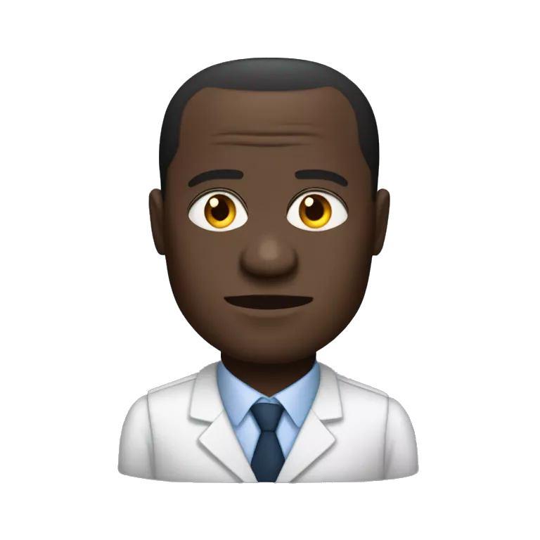 generate me alassane Dramane Ouattara emoji who works on his computer and very concentrated