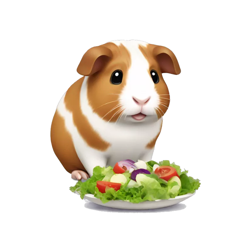 Cure Guinea pig with salad