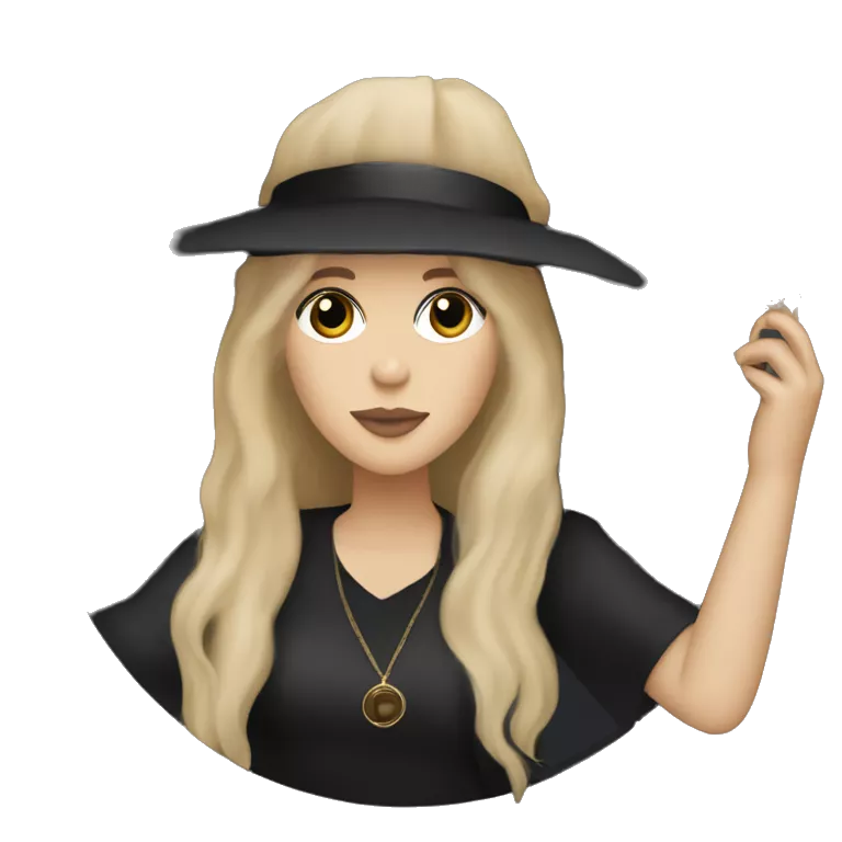 Stevie nicks in black holding a tambourine