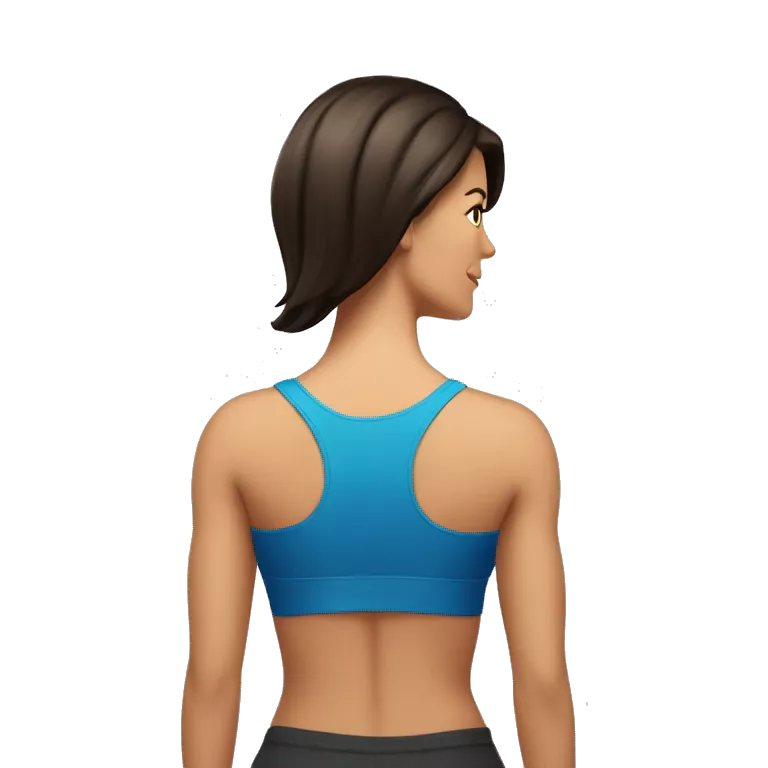 Woman Back muscles flex, Caucasian woman, brunette