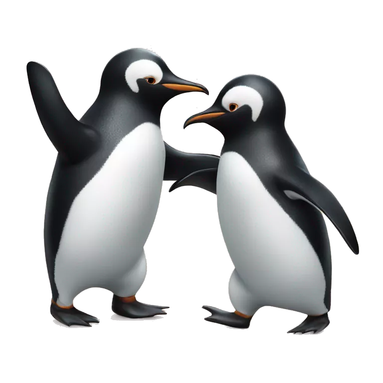 Penguin dancing with another penguin