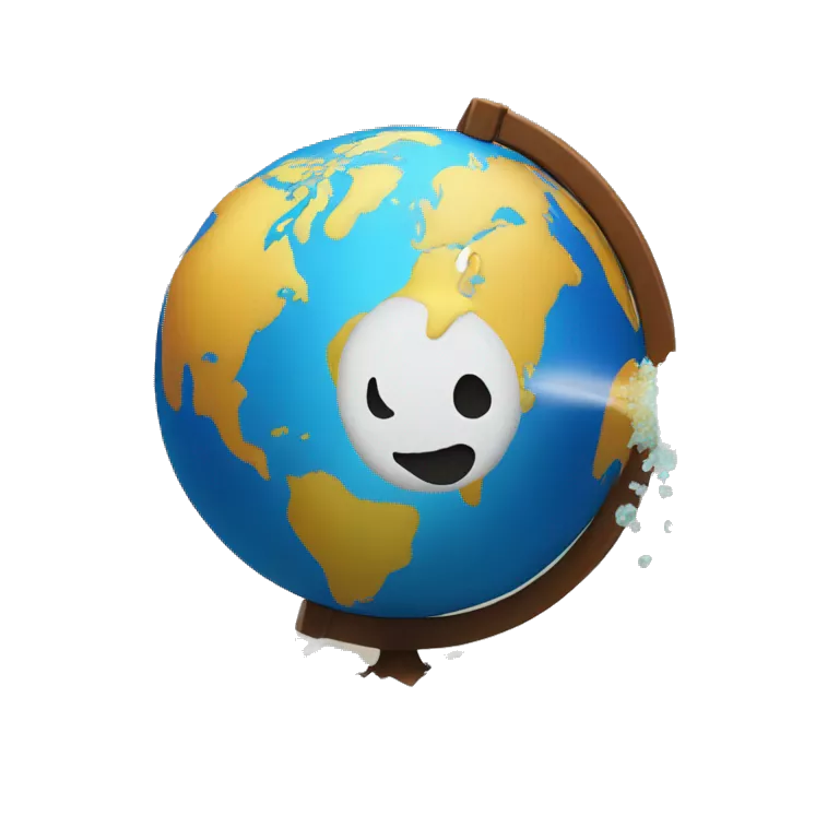 globe emoji drinking salt emoji with flex emoji ar