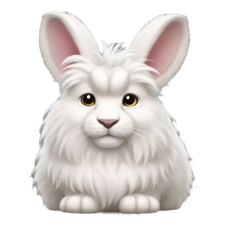 very fluffy white lionhead bunny