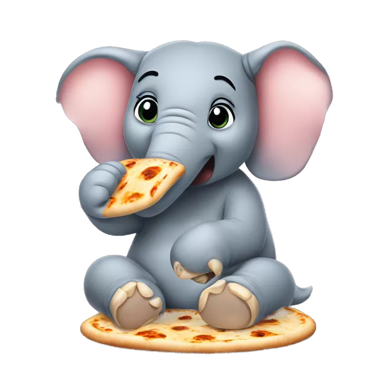 Elephant eating a Naan
