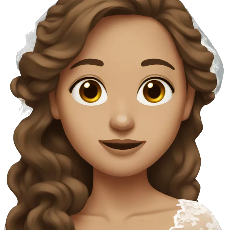 bride with brown long wavy hair, brown eyes no veil