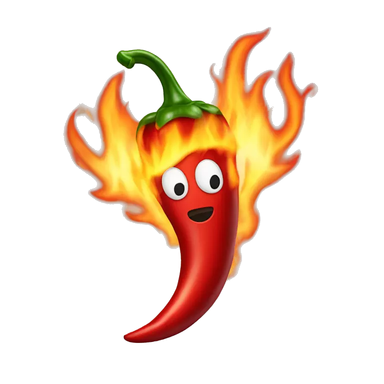 Chili pepper mixed with fire