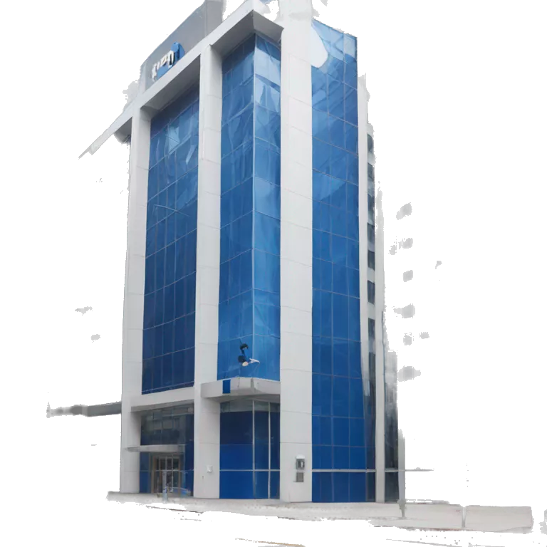 chase logo modern building, blue and white building with chase logo