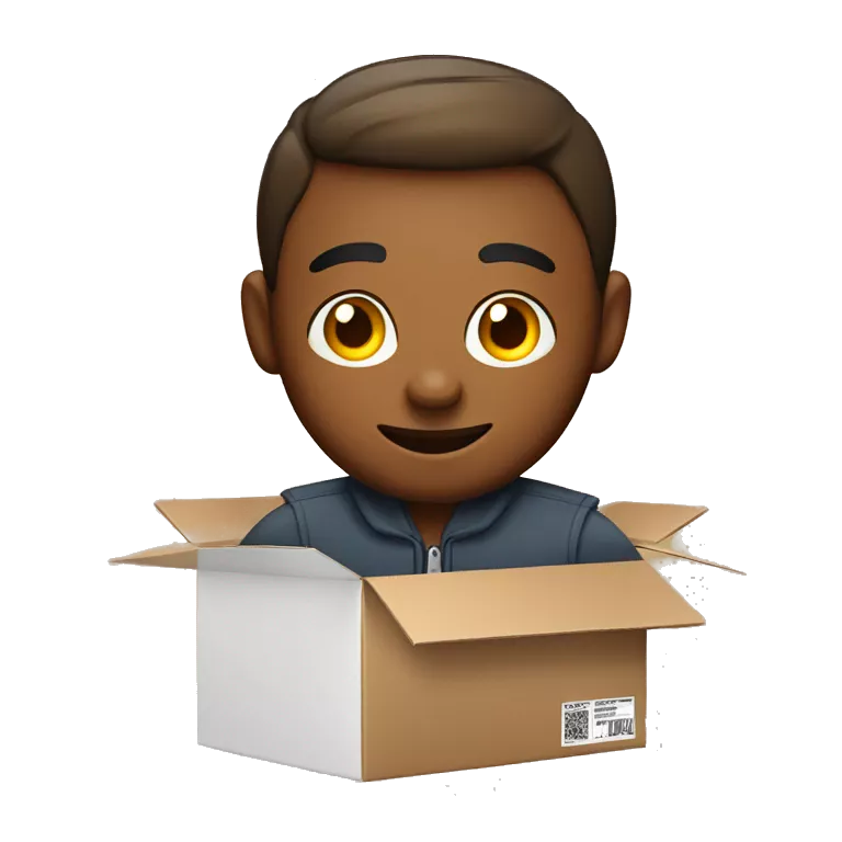 A food delivery man in a food delivery box