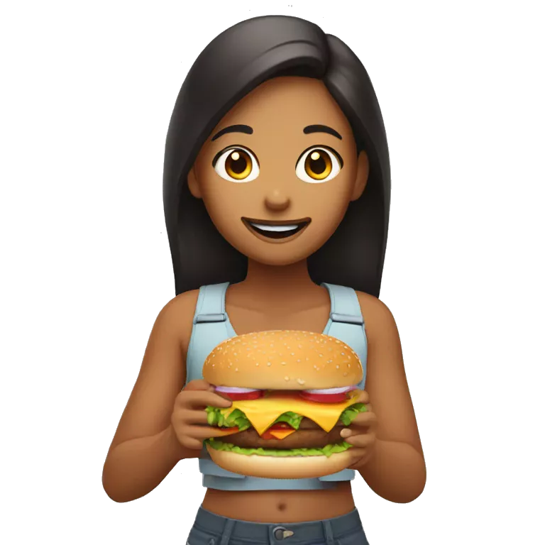 a girl with her friends eat burger
