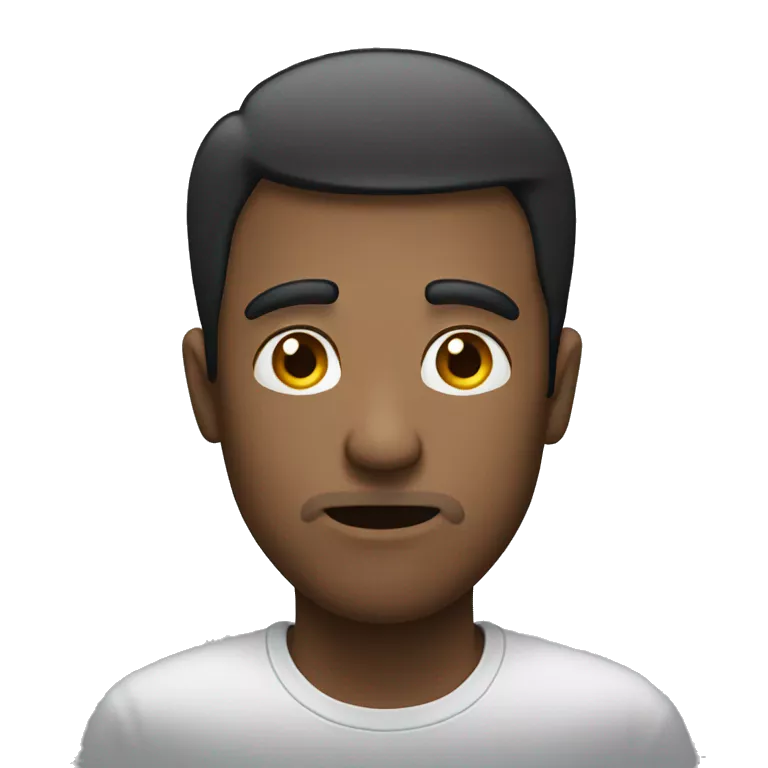 Straight face emoji thats transparent mixed with slight frown emoji mixed with fog emoji