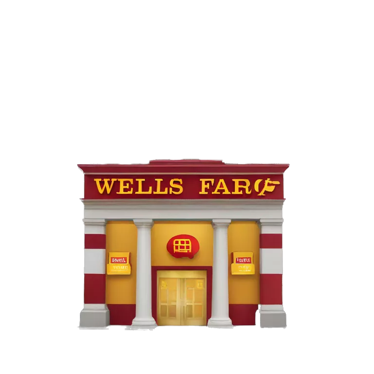 red and yellow bank building, wells fargo building