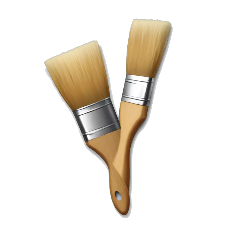 The paint brushes are stained with paint