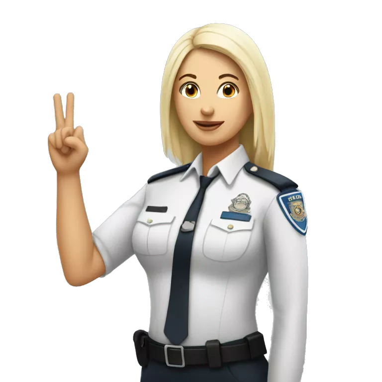 women white doing the respect hand sign to a women officer