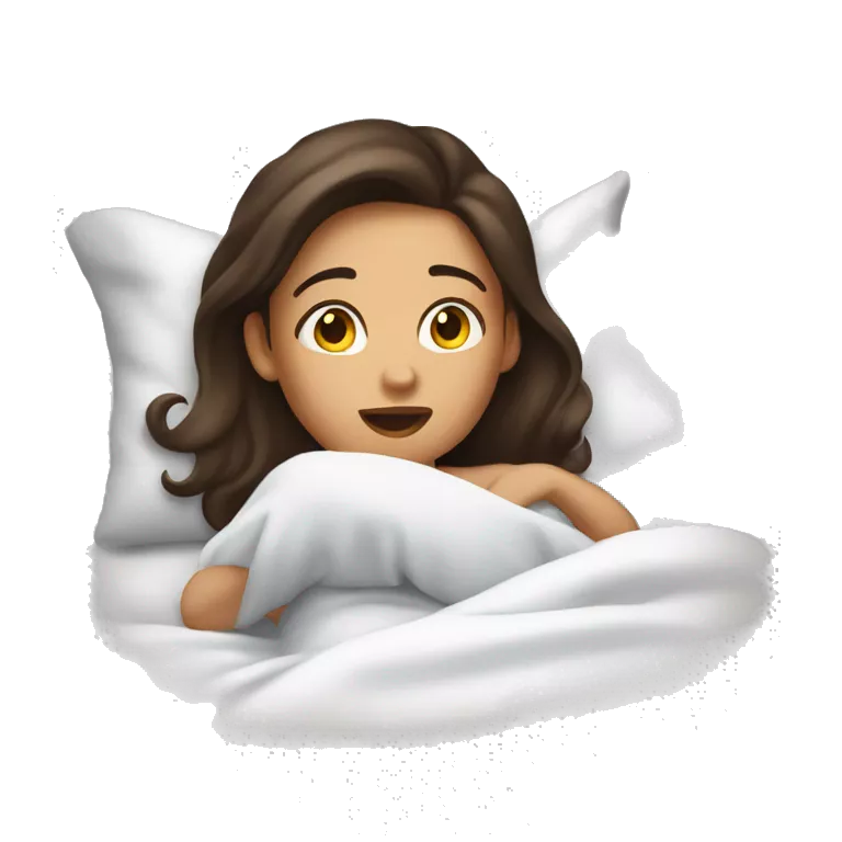 Brunette waking up