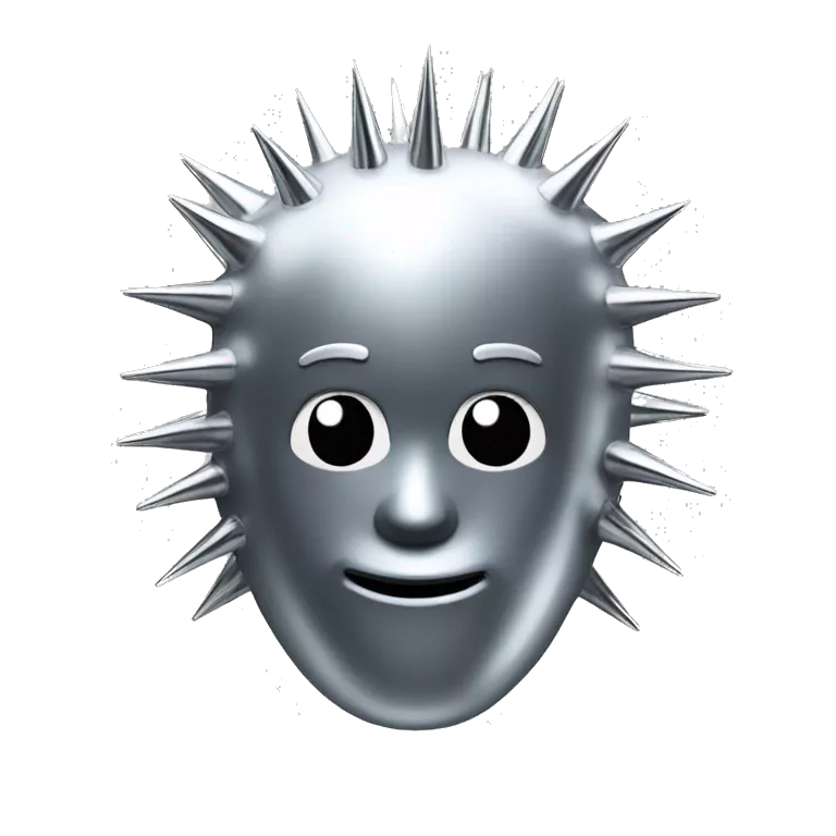 Chrome figure with silver spikes
