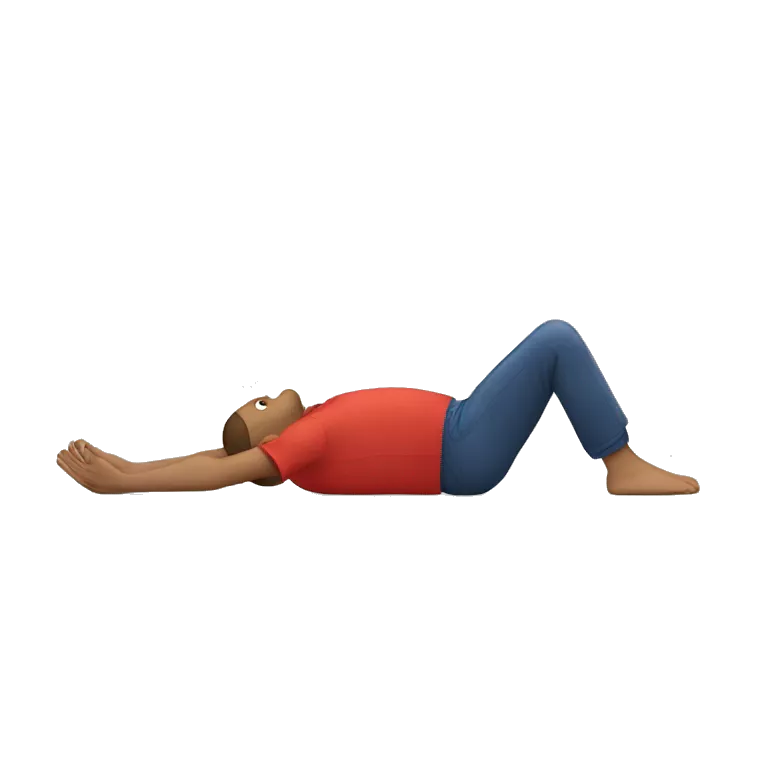 person doing the Alexander technique position. It consists of someone laying on the floor with their legs in position.