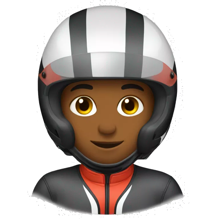 Karting racer with motocycle helmet