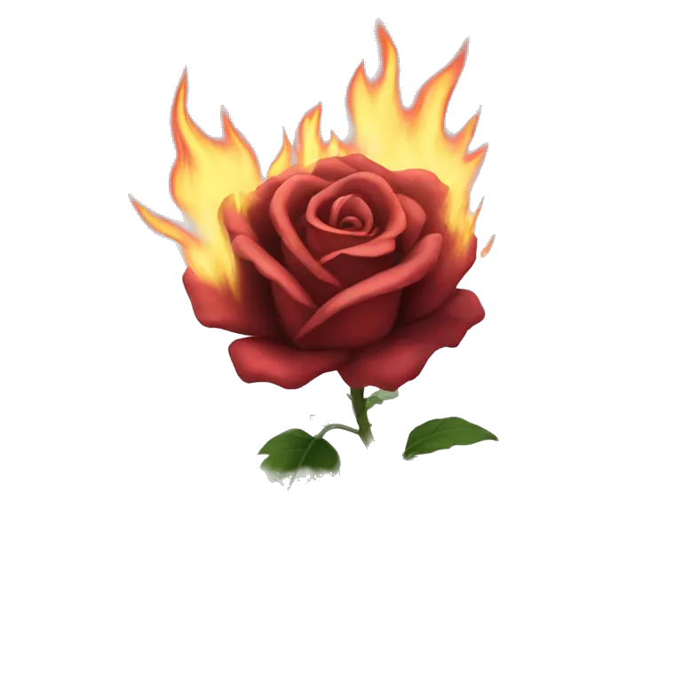 flor de rosa nega ardiendo