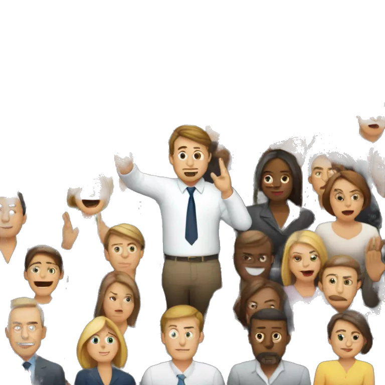 people asking questions at a company meeting maybe some people are raising a hand