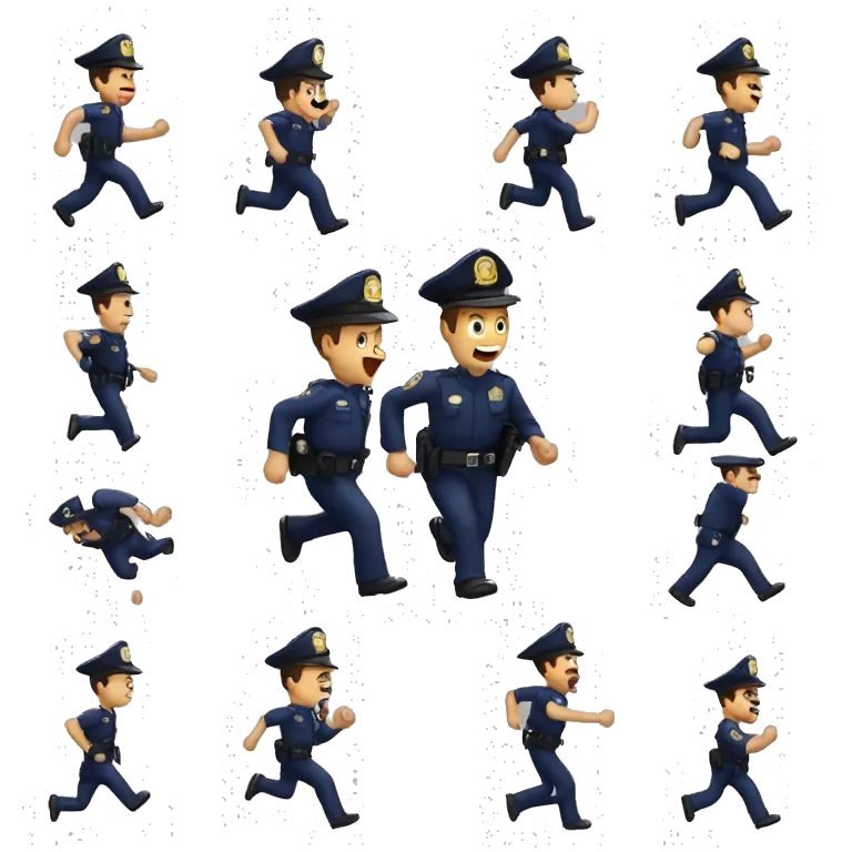 Policia corriendo detras de un Ladron