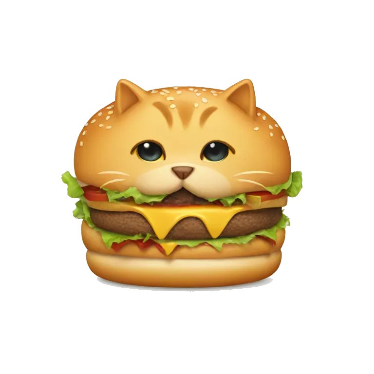 A  cat eat burger