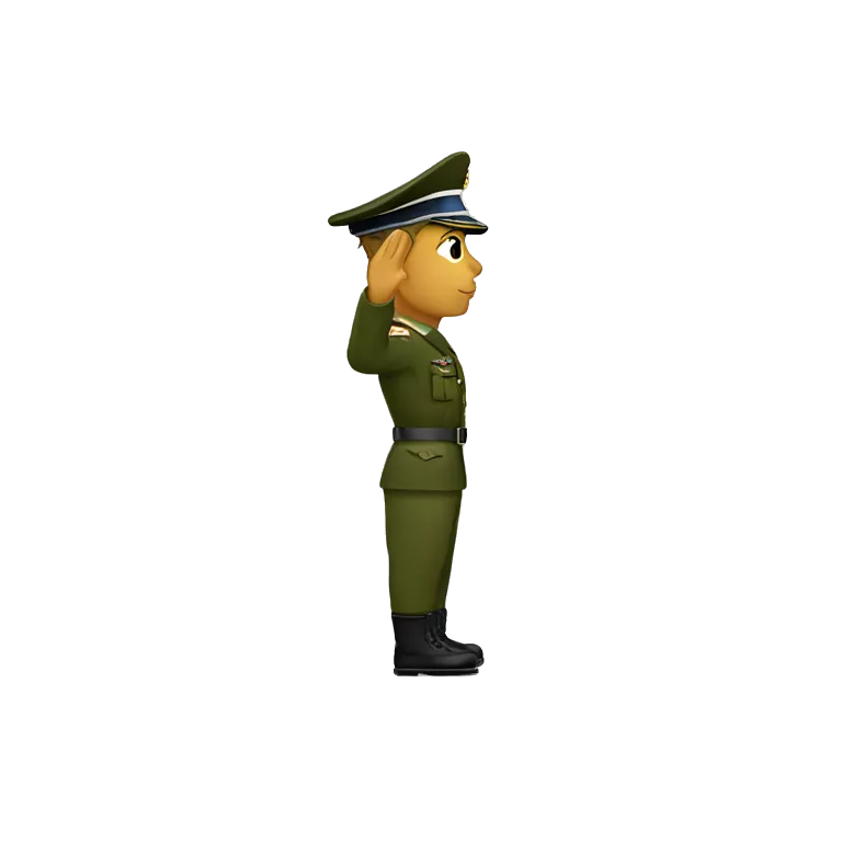 Saluting soldier