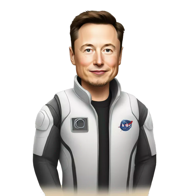 Elon Musk wearing spce suit