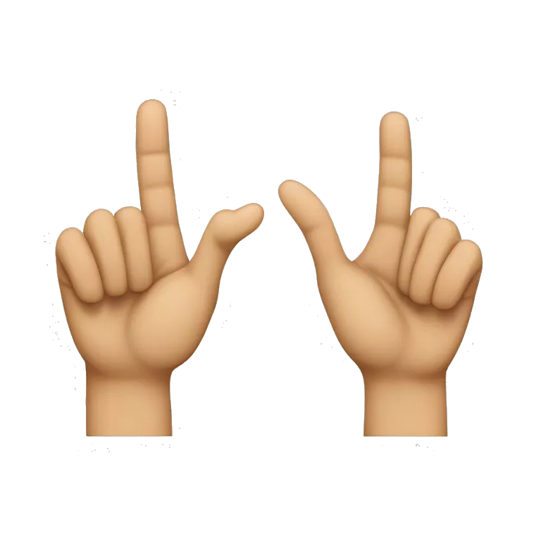 Create an emoji that shows a hand making the gesture of the letter &quot;L&quot; with the fingers, where the thumb and index finger form the &quot;L&quot; shape, while the other fingers are folded into the palm