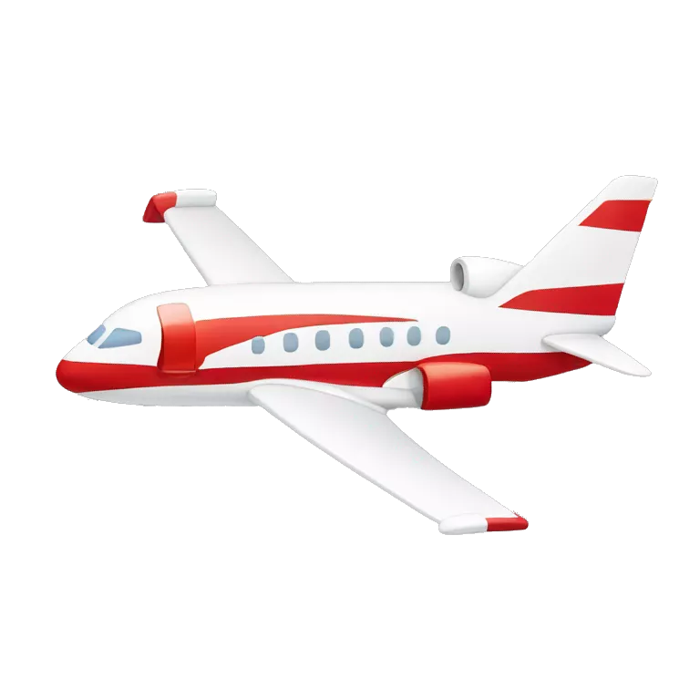 Aeroplane in red and white colors