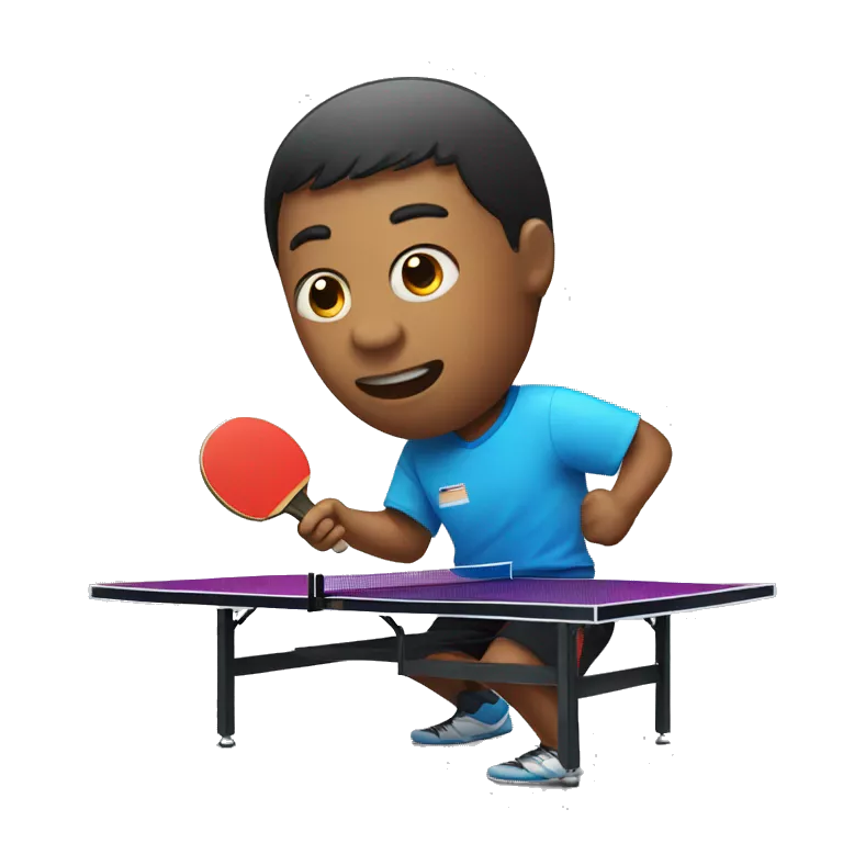 Someone playing table tennis