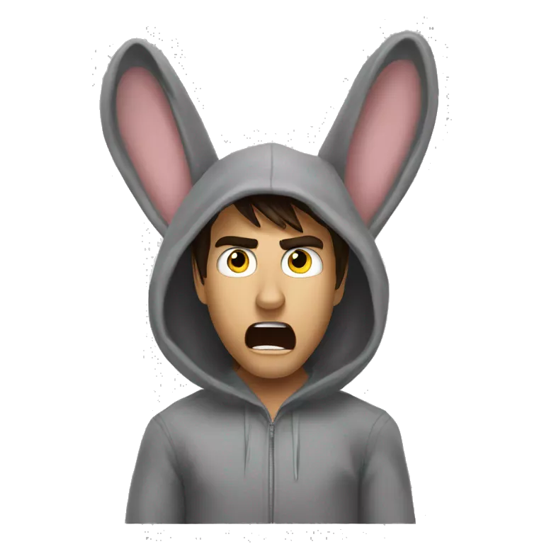Scared Tom cruise in rabbit costum