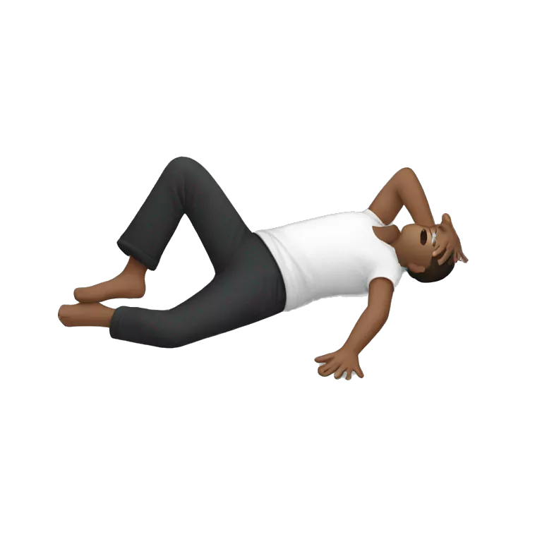 person doing the Alexander technique position. It consists of someone laying on the floor with their legs in position and hands by their side.