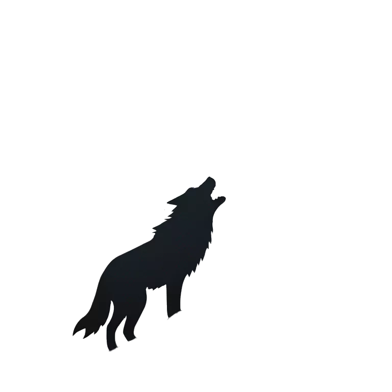 Angry Lone wolf howling in the moon