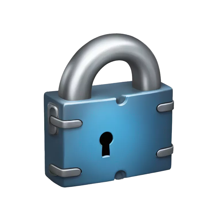 metal lock with blue bottom