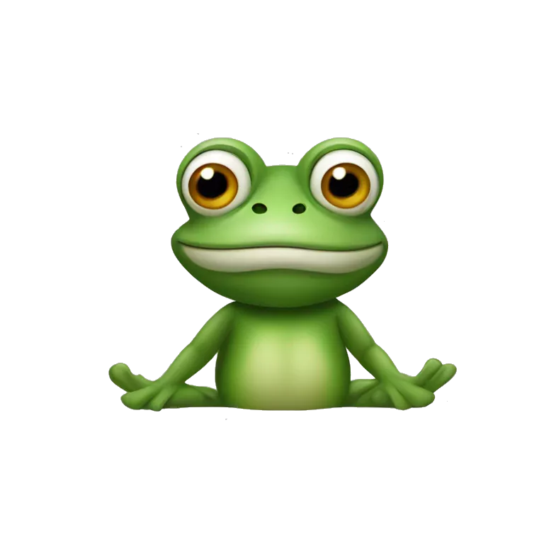 a frog-masked man in a frog position