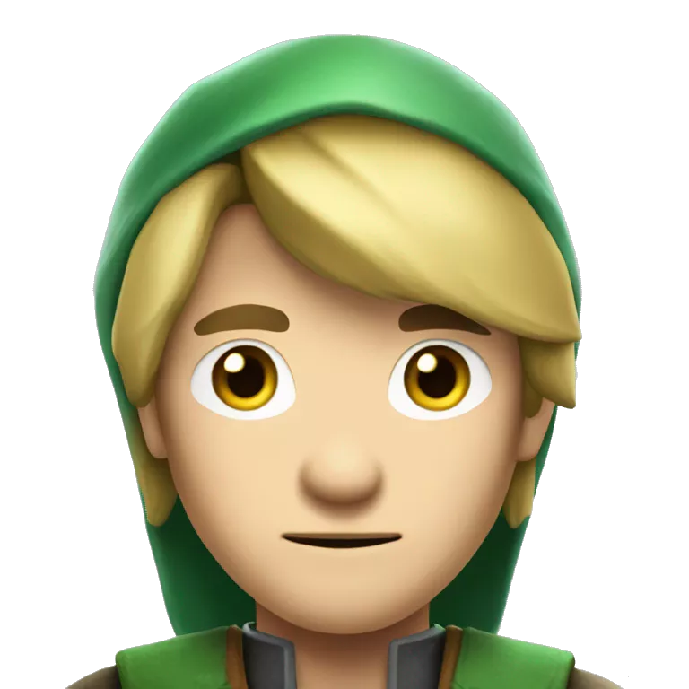 Make a futuristic yet dark looking character called link who is from 30 years in the future from The Legend of Zelda,