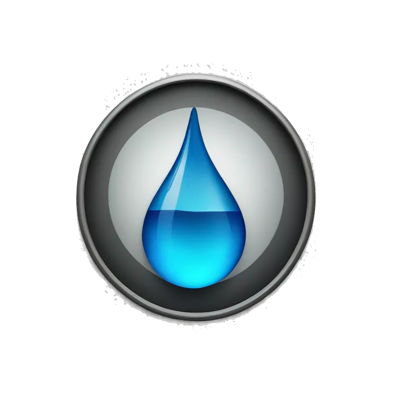 blue water droplet inside prohibition sign