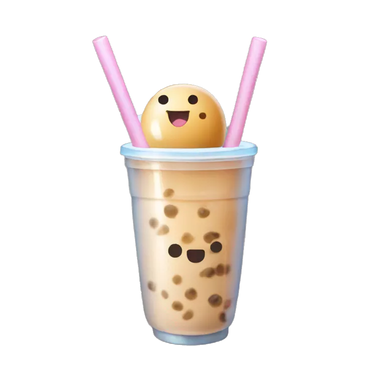Bubble tea mixed with dango