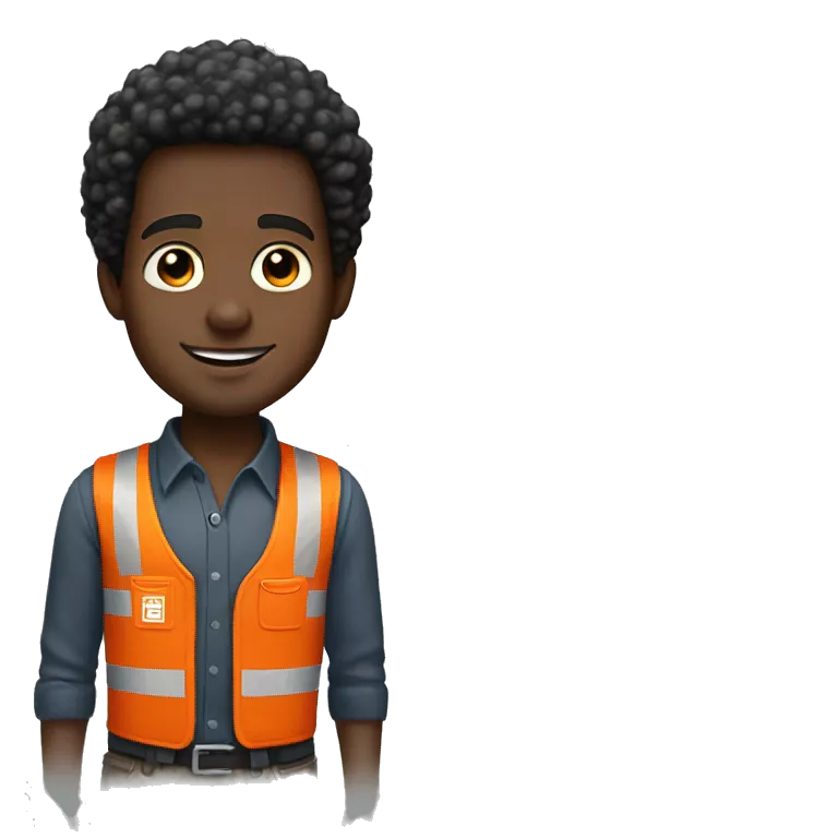 Black Male with Small Afro from Home Depot wearing orange pro loader vest pushing orange home depot carts