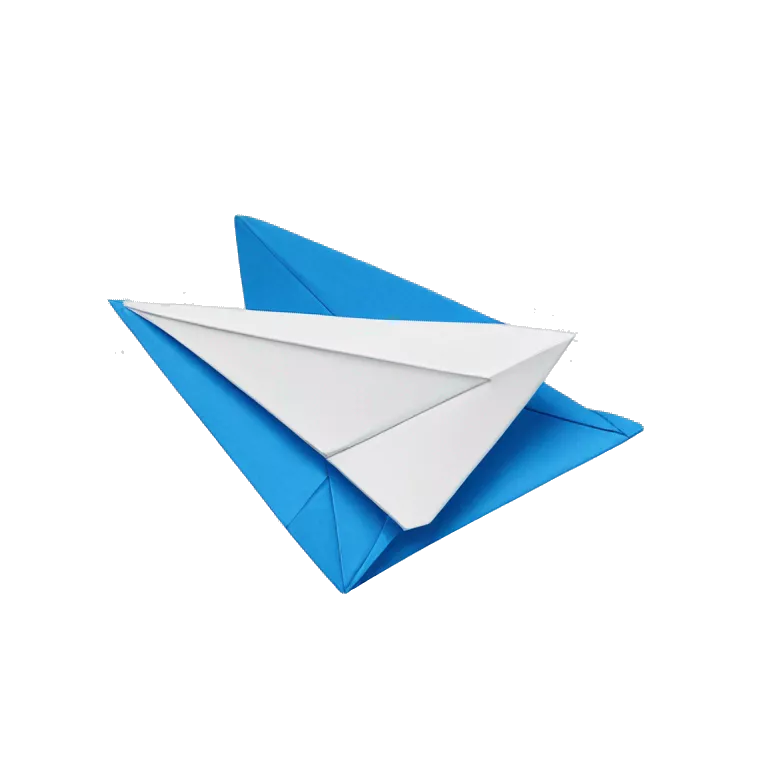 blue origami paperplane