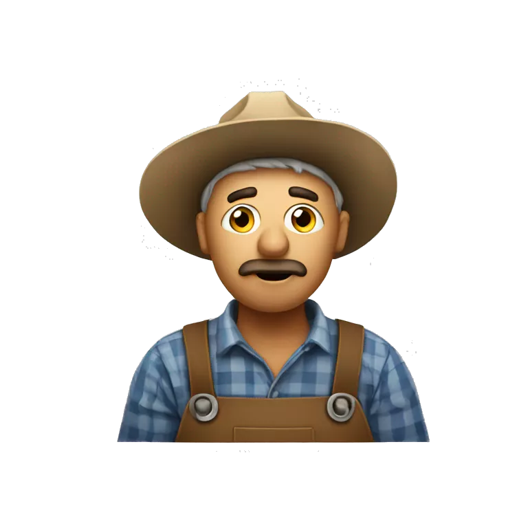 confused farmer with question mark