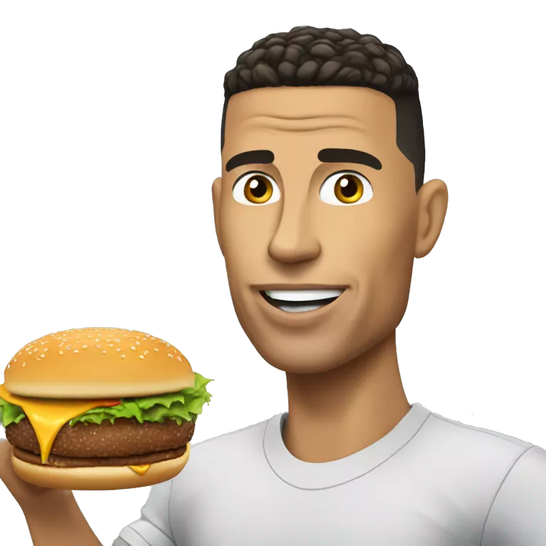 Ronaldo eat a burger