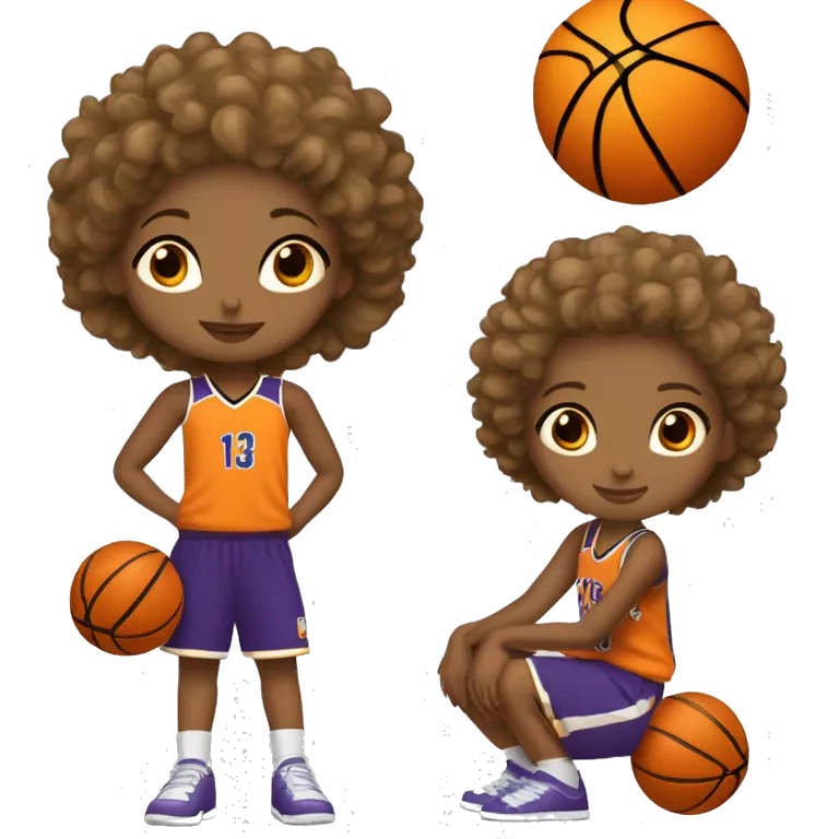 Una chica de pelo corto rubio con chandal y un balon de baloncesto