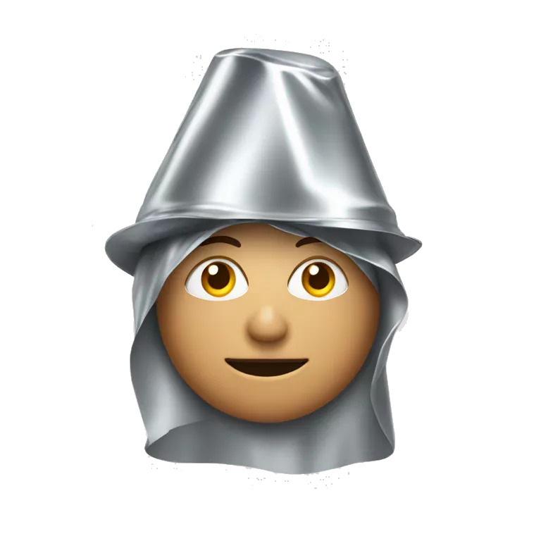 Person wearing a tin foil hat