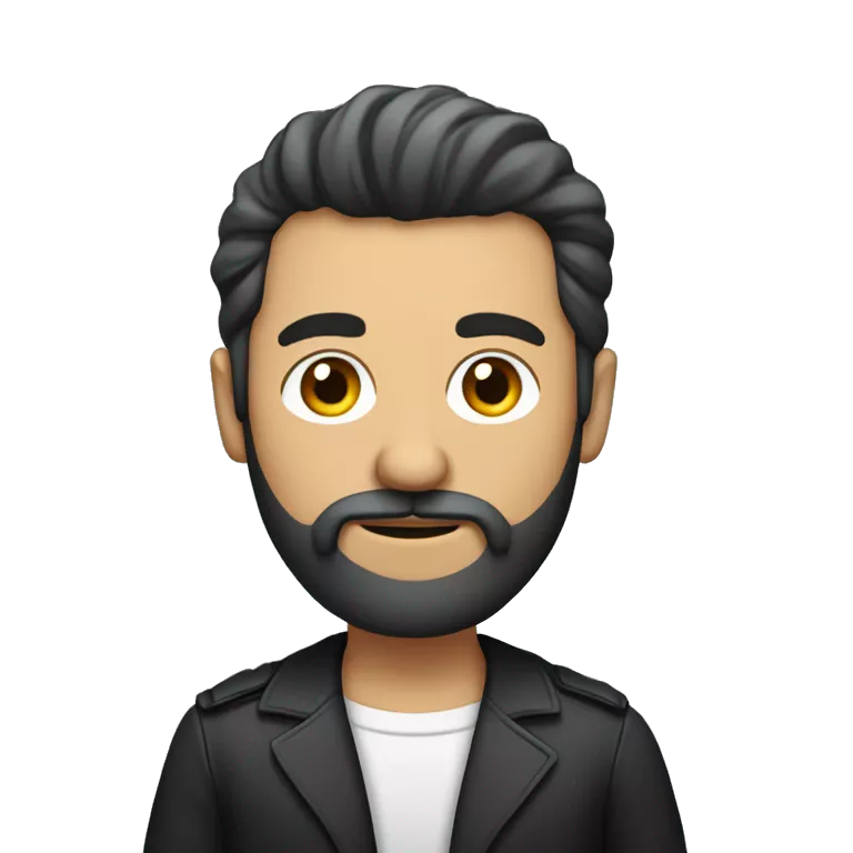 Homem de barba mexedo em computador